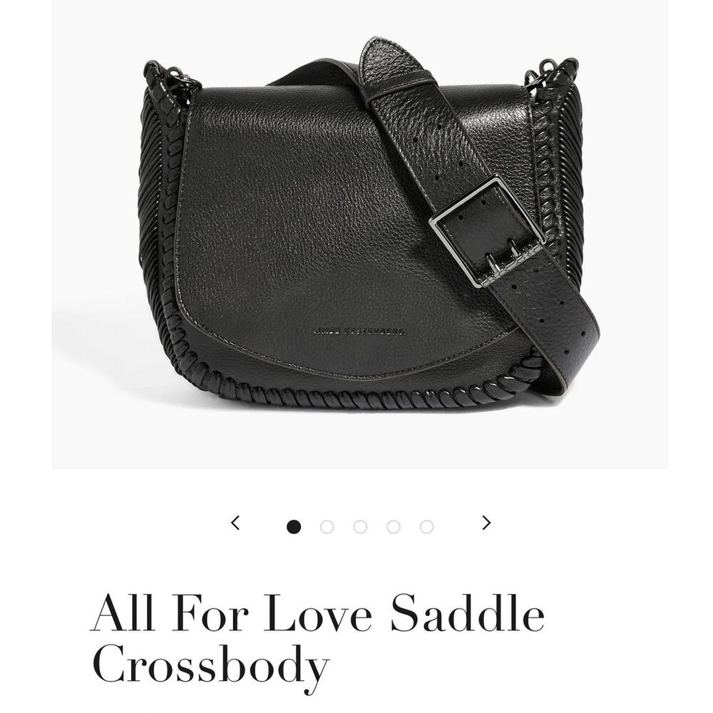 NWOT Aimee Kestenberg All For Love Saddle Crossbody Black Leather Bag - Picture 3 of 16
